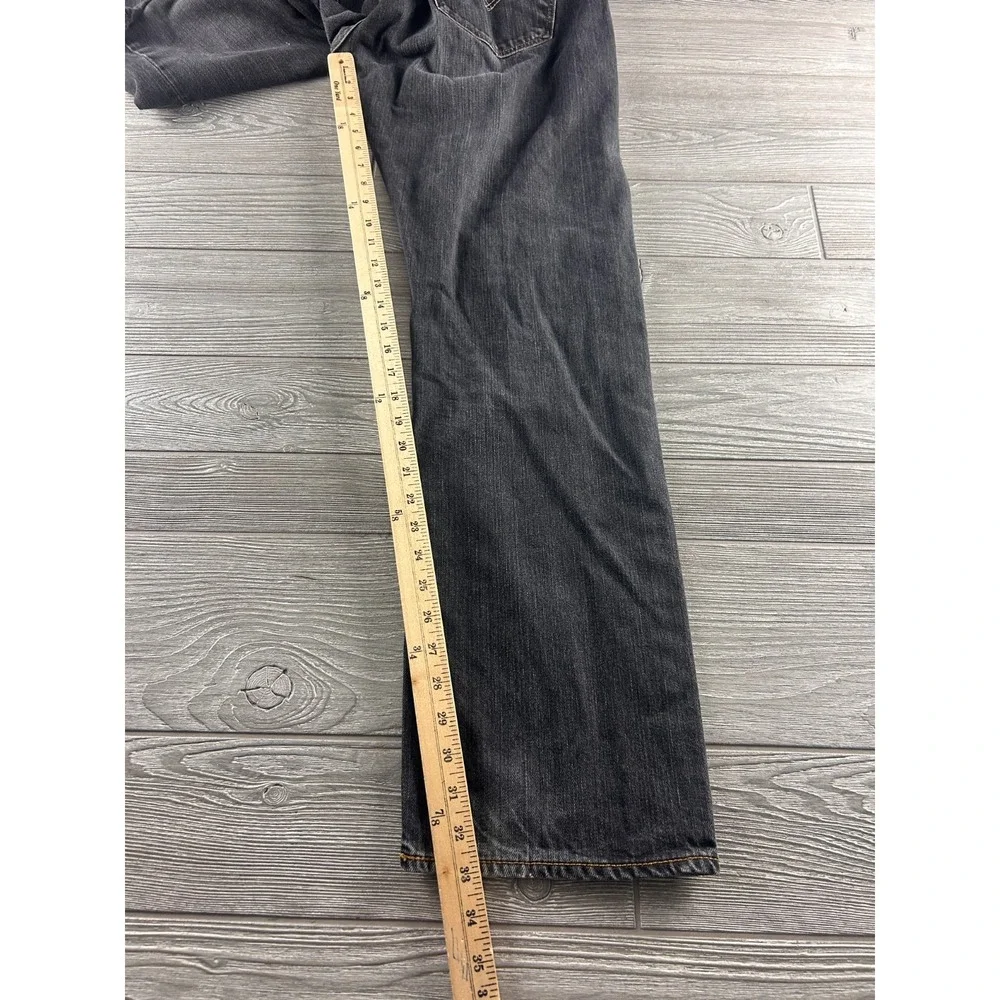 Levis 501 Premium Jeans Mens 38X34 Black Dark Wash Regular Straight Denim